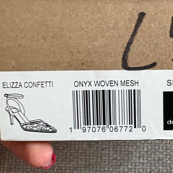 Dolce Vita ELIZA Confetti Heels 8.5 Black Sequin Mesh Stiletto 3”Pumps NWT - Picture 8 of 16